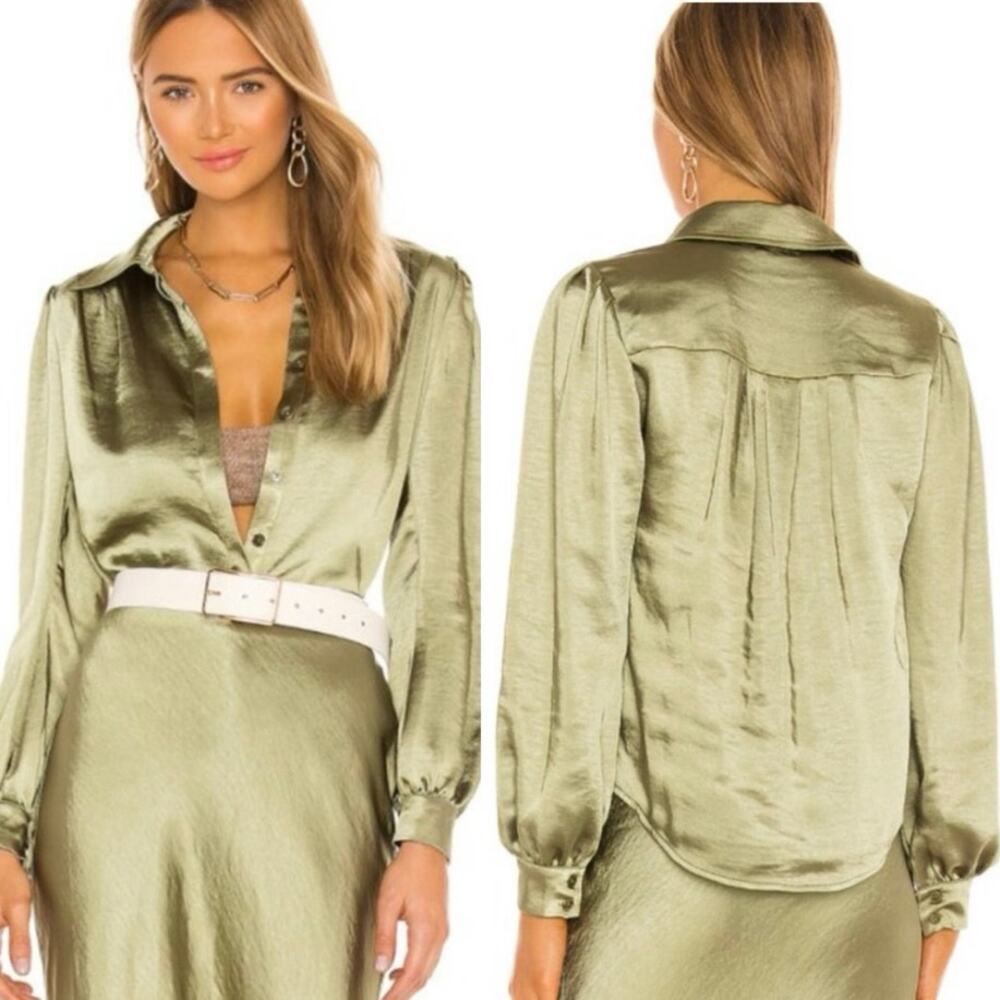 Camila Coelho Beckett Top in Sage
